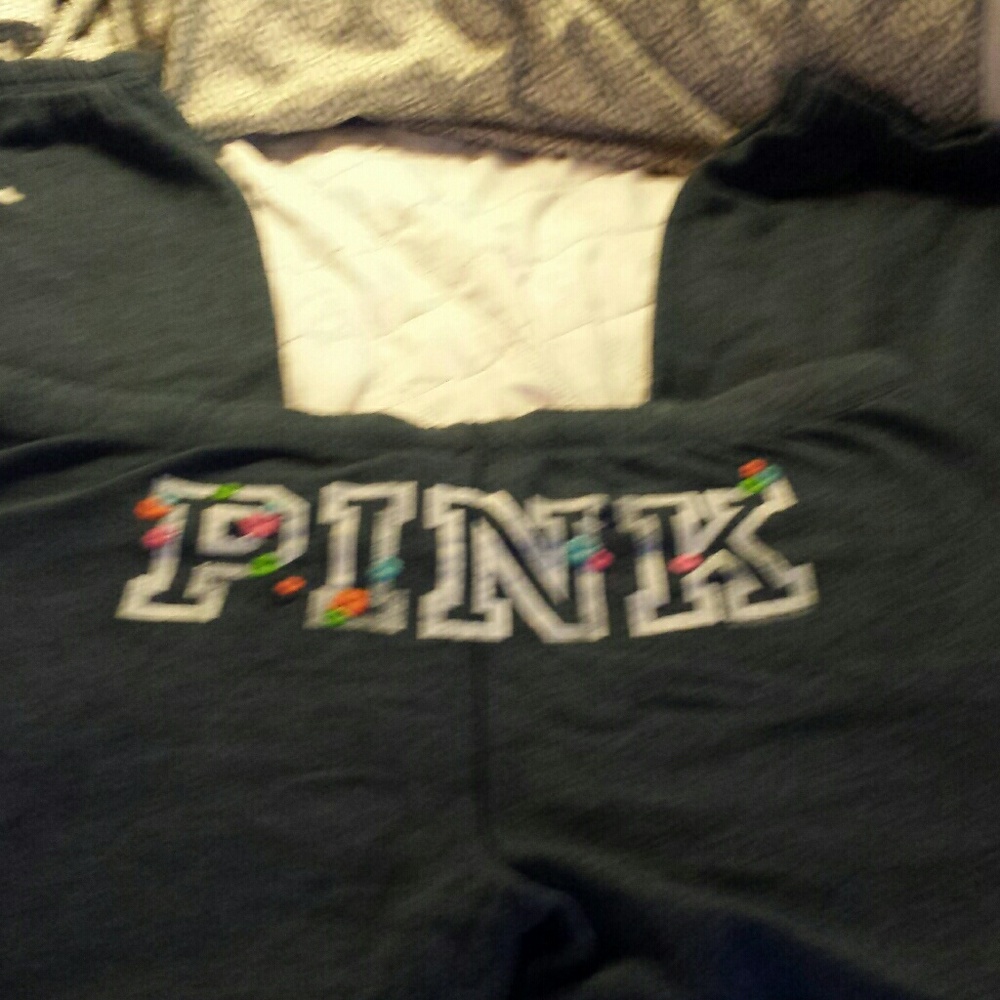 PINK Sweatpants size L in Navy BLUE